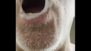 Swallowing another thick load of my own cum